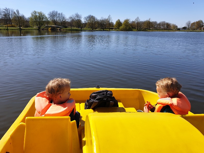 Waterfietsen in het Dampark in Haderslev