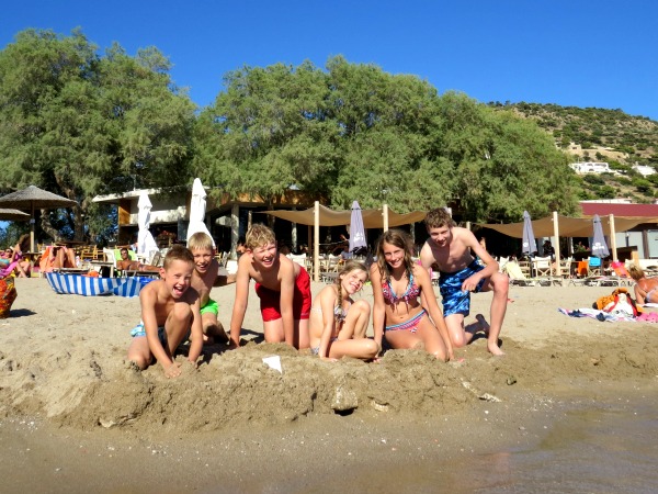 Op het strand van Aghia Marina