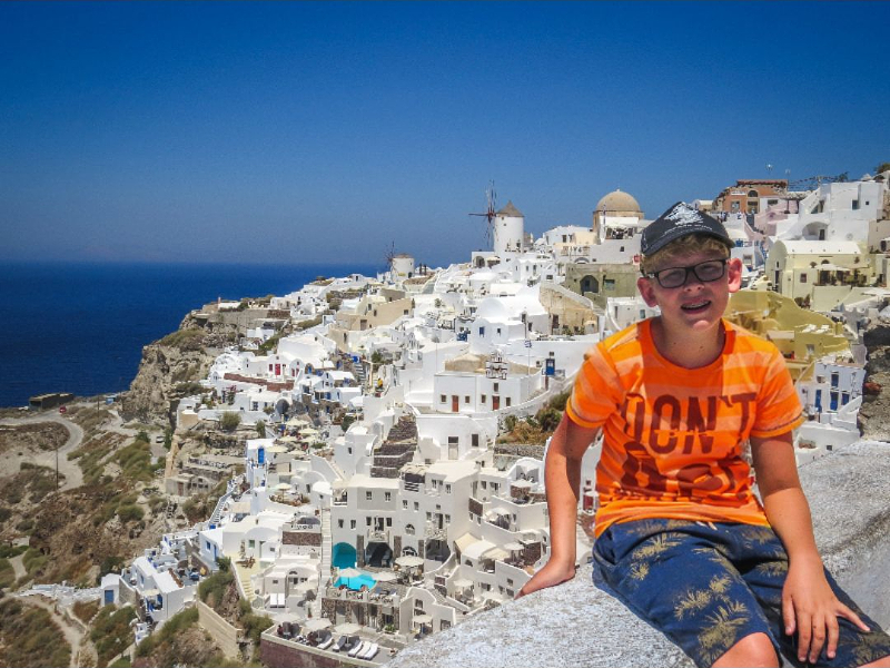 Zeb in Santorini, Griekenland