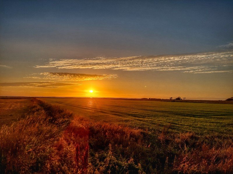 Zonsondergang vanaf de camping gezien