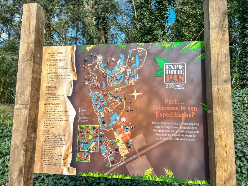 De kaart van ZooParc Overloon