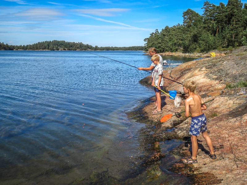 Vissen tijdens onze vakantie in Småland, hier in de Tjust Archipel