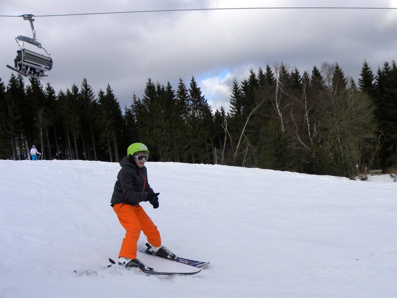 Zeb begint het skiën aardig onder de knie te krijgen