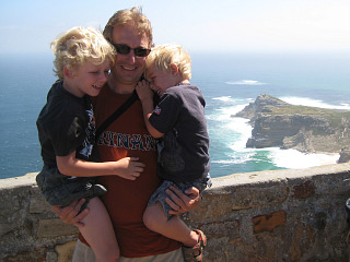 Harde wind bij de vuurtoren van Cape Point