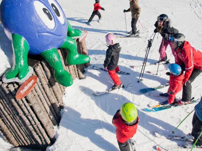 Trol in Orsa, Zweden op de skipiste